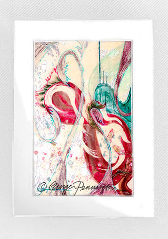 "Bird Picnic" Matted Mini